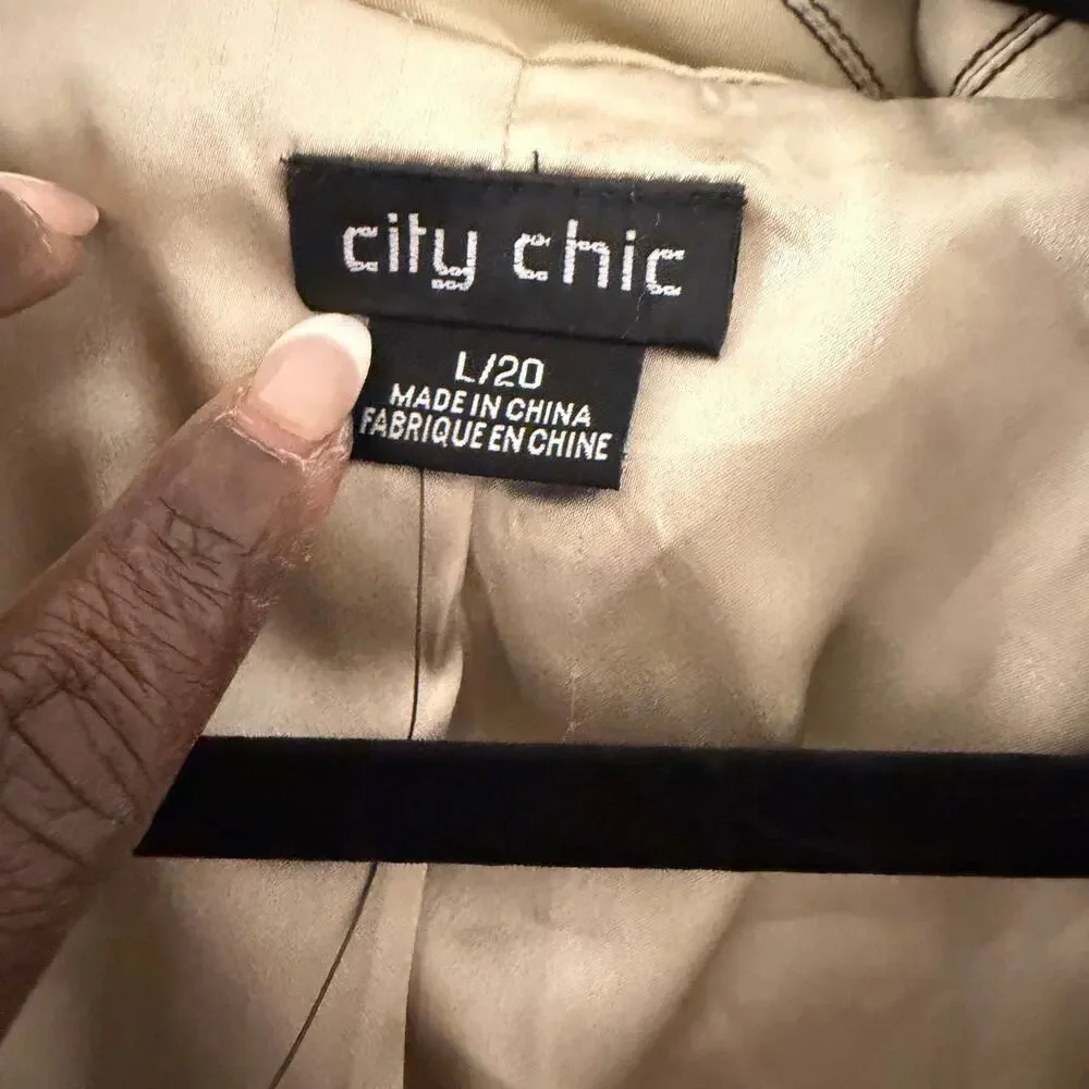 NWOT City Chic $198 Size 20 2X Trench Coat Belted